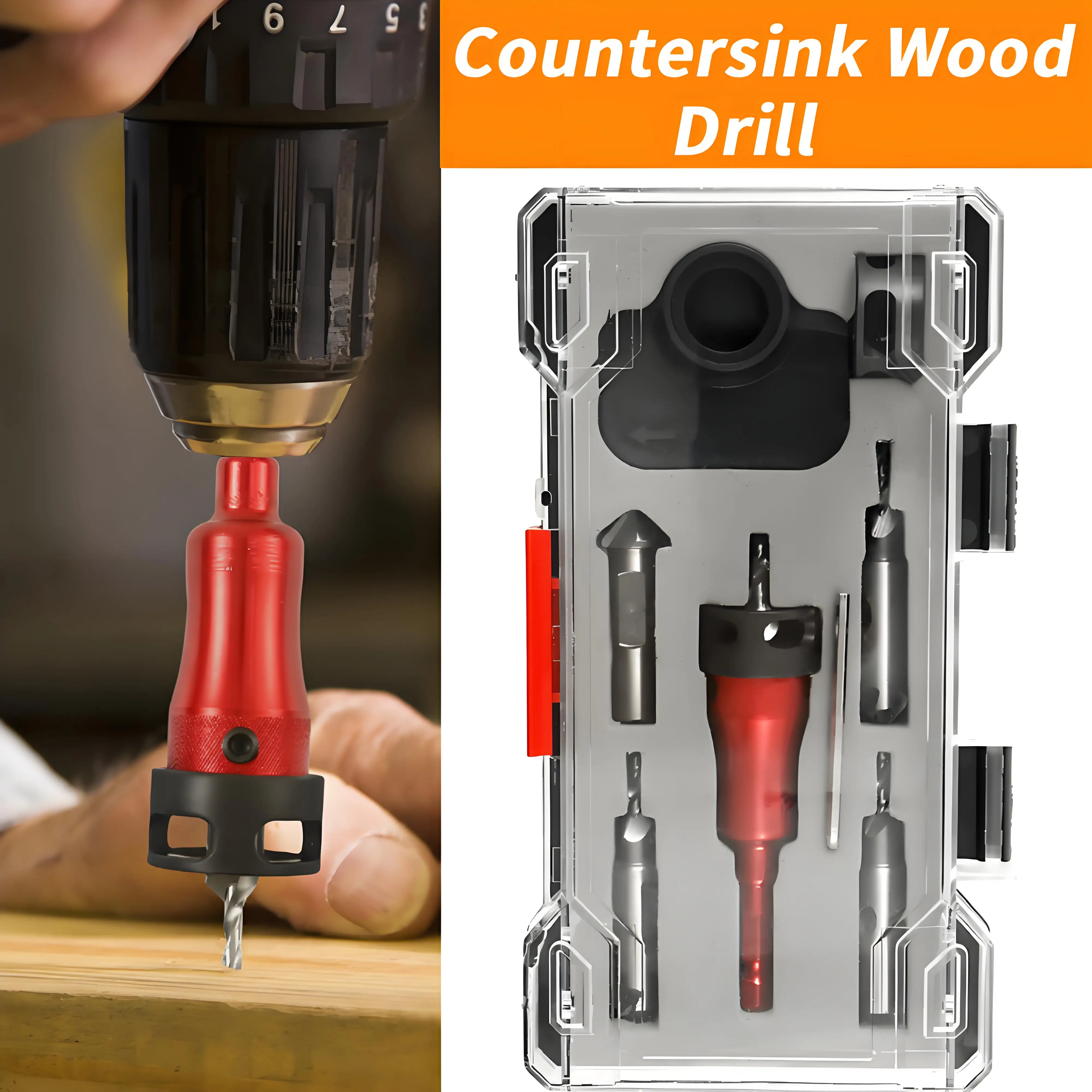 Multifunction Countersink Drill Bit Set with Adjustable Depth Stop Converts to 45 Degree Chamfer Cutter Dual Sided 8/10mm Blade
Multifunction Countersink Drill Bit Set with Adjustable Depth Stop Converts to 45 Degree Chamfer Cutter Dual Sided 8/10mm Blade