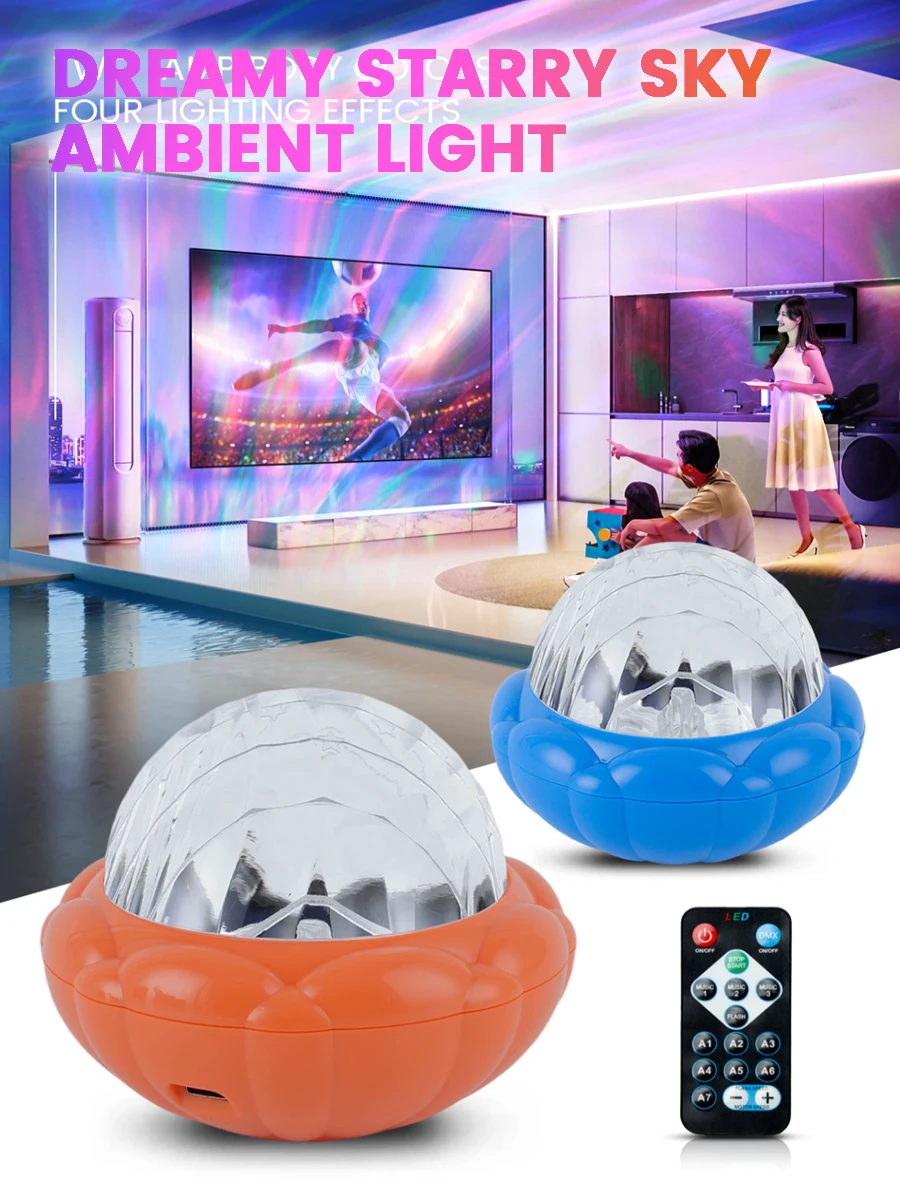 Usb Type-C Rechargeable Ambient Light Rgb Rotating Led Stage Light Voice Controlled Party Light, Suitable For Home Ktv, Bars, Bi
Usb Type-C Rechargeable Ambient Light Rgb Rotating Led Stage Light Voice Controlled Party Light, Suitable For Home Ktv, Bars, Bi