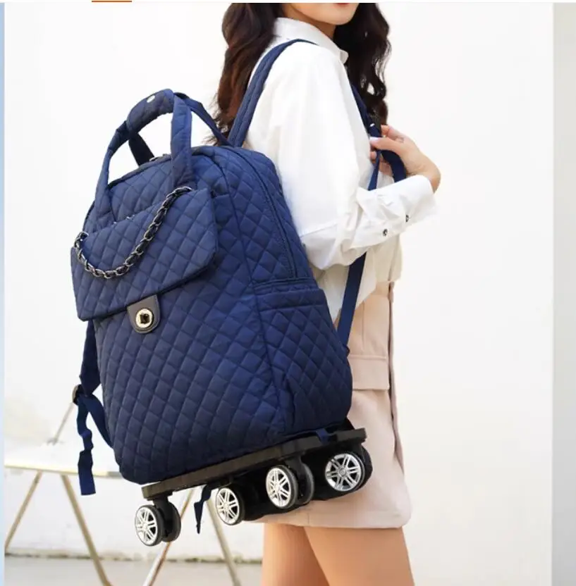 Женский оксфордский водонепроницаемый рюкзак на колесиках, 20-дюймовый чемодан на колесиках, женские дорожные сумки на колесиках, сумки для ручной клади, сумки на колесиках
Женский оксфордский водонепроницаемый рюкзак на колесиках, 20-дюймовый чемодан на колесиках, женские дорожные сумки на колесиках, сумки для ручной клади, сумки на колесиках