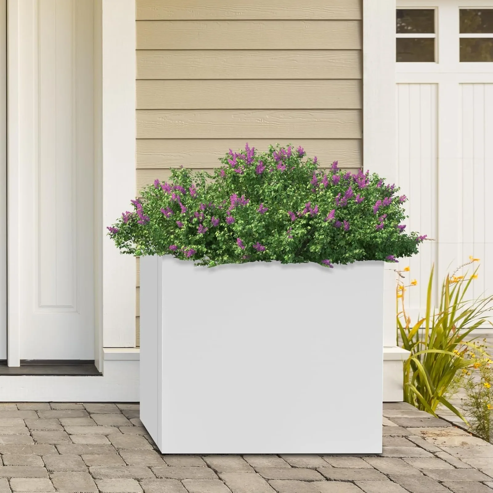 Planter Box, 20*20*20 inches White Steel Square Planter Cube Flower Planters Boxes Durable All-Weather for Both Indoor&Outdoor
Planter Box, 20*20*20 inches White Steel Square Planter Cube Flower Planters Boxes Durable All-Weather for Both Indoor&Outdoor