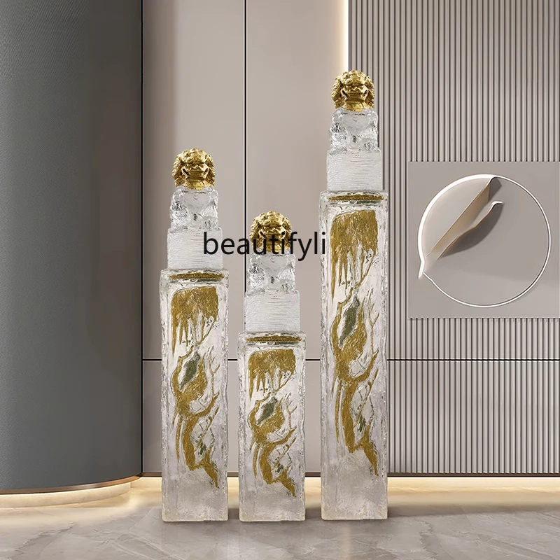 New Chinese-style transparent lion ornament hotel villa home tethered horse column sculpture lucky decoration
New Chinese-style transparent lion ornament hotel villa home tethered horse column sculpture lucky decoration