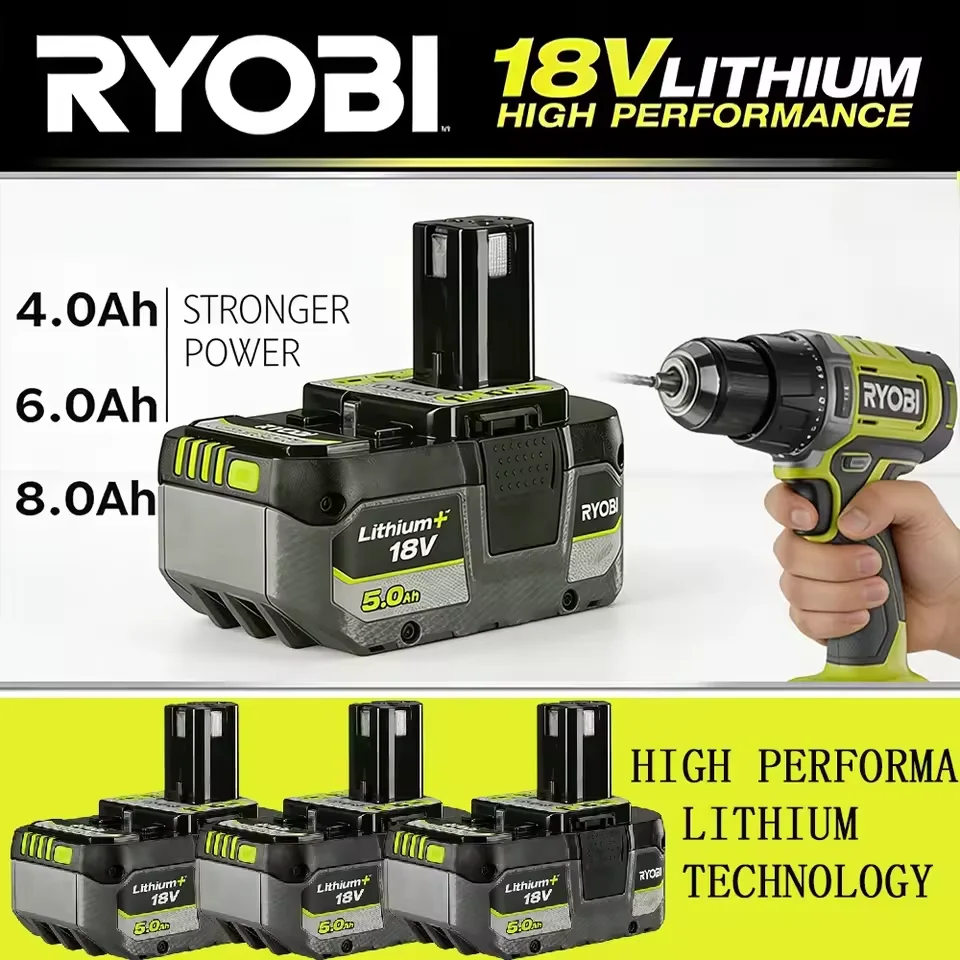 RYOBI 18V 8.0Ah Genuine Rechargeable Battery, High Capacity Stable Performance No Memory Effect Compatible P104 P107 P108 P109
RYOBI 18V 8.0Ah Genuine Rechargeable Battery, High Capacity Stable Performance No Memory Effect Compatible P104 P107 P108 P109