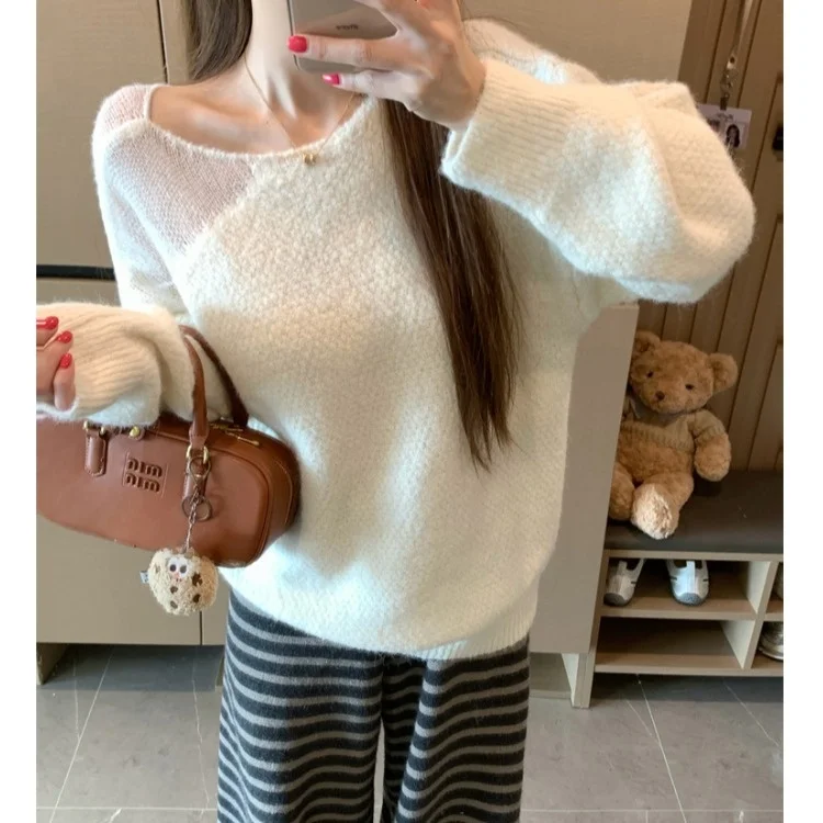 Women's Knitted Sweater Loose oulder Long Sve Chic Design Hollow out Comfortable Autumn New Sle Korean Version Top
Women's Knitted Sweater Loose oulder Long Sve Chic Design Hollow out Comfortable Autumn New Sle Korean Version Top
