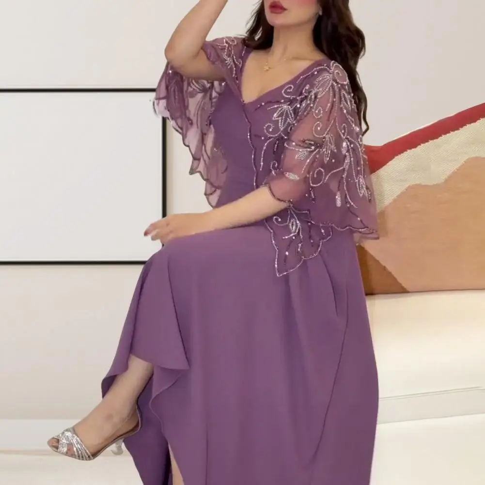 Solid Color Dress Elegant Floral Embroidery Evening Dress A-line Maxi Gown for Prom Party Special Occasions A-line Dress
Solid Color Dress Elegant Floral Embroidery Evening Dress A-line Maxi Gown for Prom Party Special Occasions A-line Dress