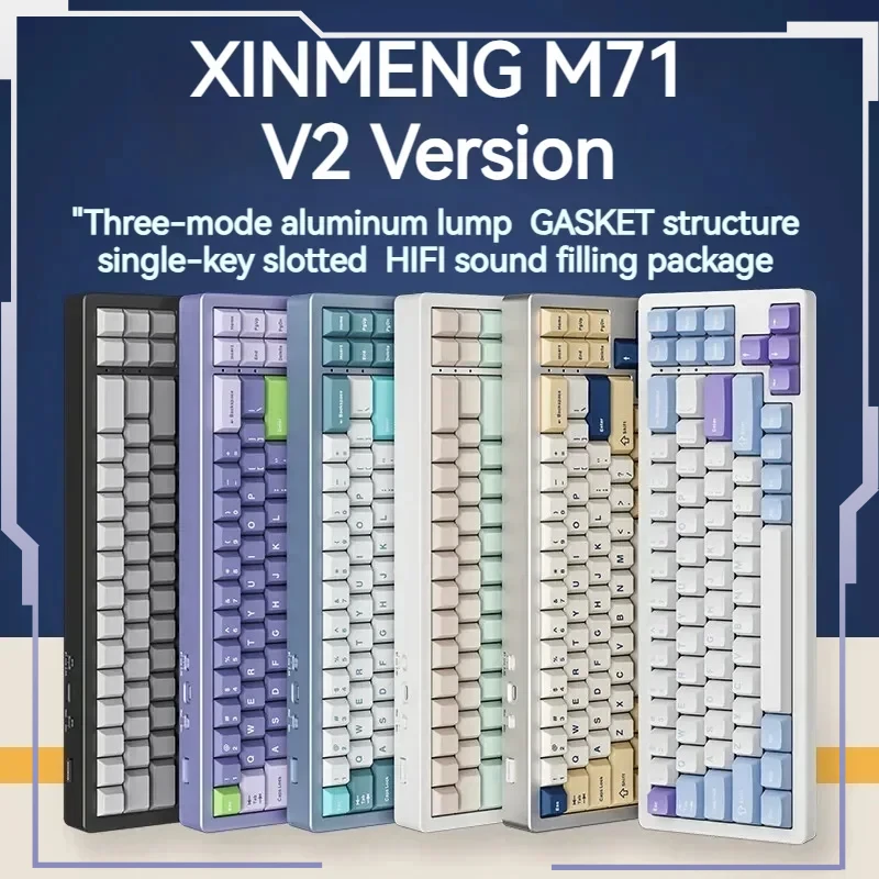 Xinmeng M71 V2 Mechanical Keyboard Aluminum Three Mode Wireless Bluetooth Keyboard 68% 71key Gasket Rgb Hot Swap Gaming Keyboard
Xinmeng M71 V2 Mechanical Keyboard Aluminum Three Mode Wireless Bluetooth Keyboard 68% 71key Gasket Rgb Hot Swap Gaming Keyboard