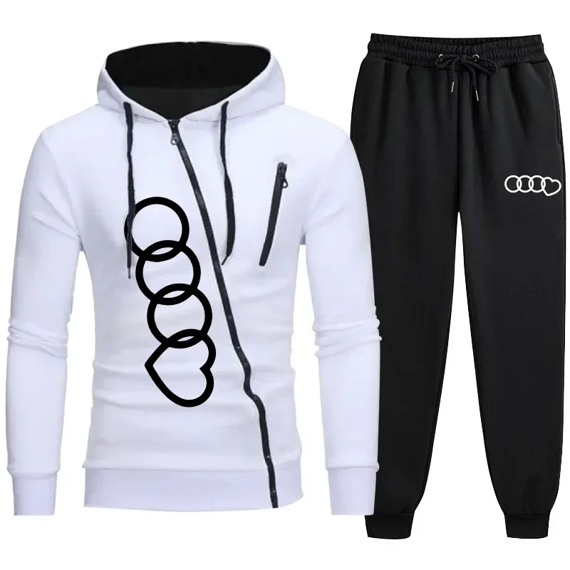A two-piece set of men's zippered hooded sweatshirt and jogging pants for autumn and winter, fashionable outdoor fitness casual
A two-piece set of men's zippered hooded sweatshirt and jogging pants for autumn and winter, fashionable outdoor fitness casual