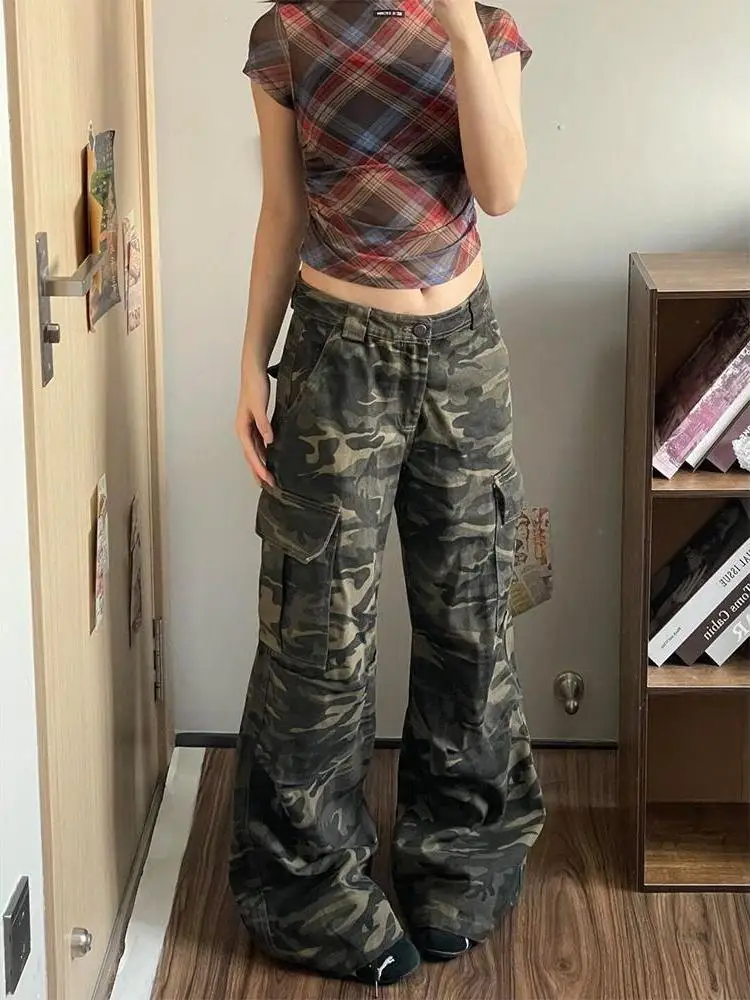 Retro American Hot Girl Camouflage Workwear Jeans Street Sle Multi-ket Loose Casual Straight Leg Bell Bot Denim Trousers
Retro American Hot Girl Camouflage Workwear Jeans Street Sle Multi-ket Loose Casual Straight Leg Bell Bot Denim Trousers
