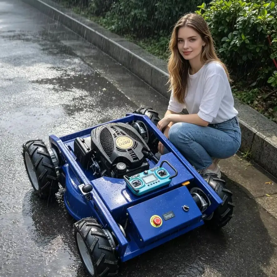 All Terrain Slope Climbing RC Wheeled Remote Controlled Lawn Mower Robot, 4-Stroke Powerful Engine, Radio Controlled Intelligent
All Terrain Slope Climbing RC Wheeled Remote Controlled Lawn Mower Robot, 4-Stroke Powerful Engine, Radio Controlled Intelligent