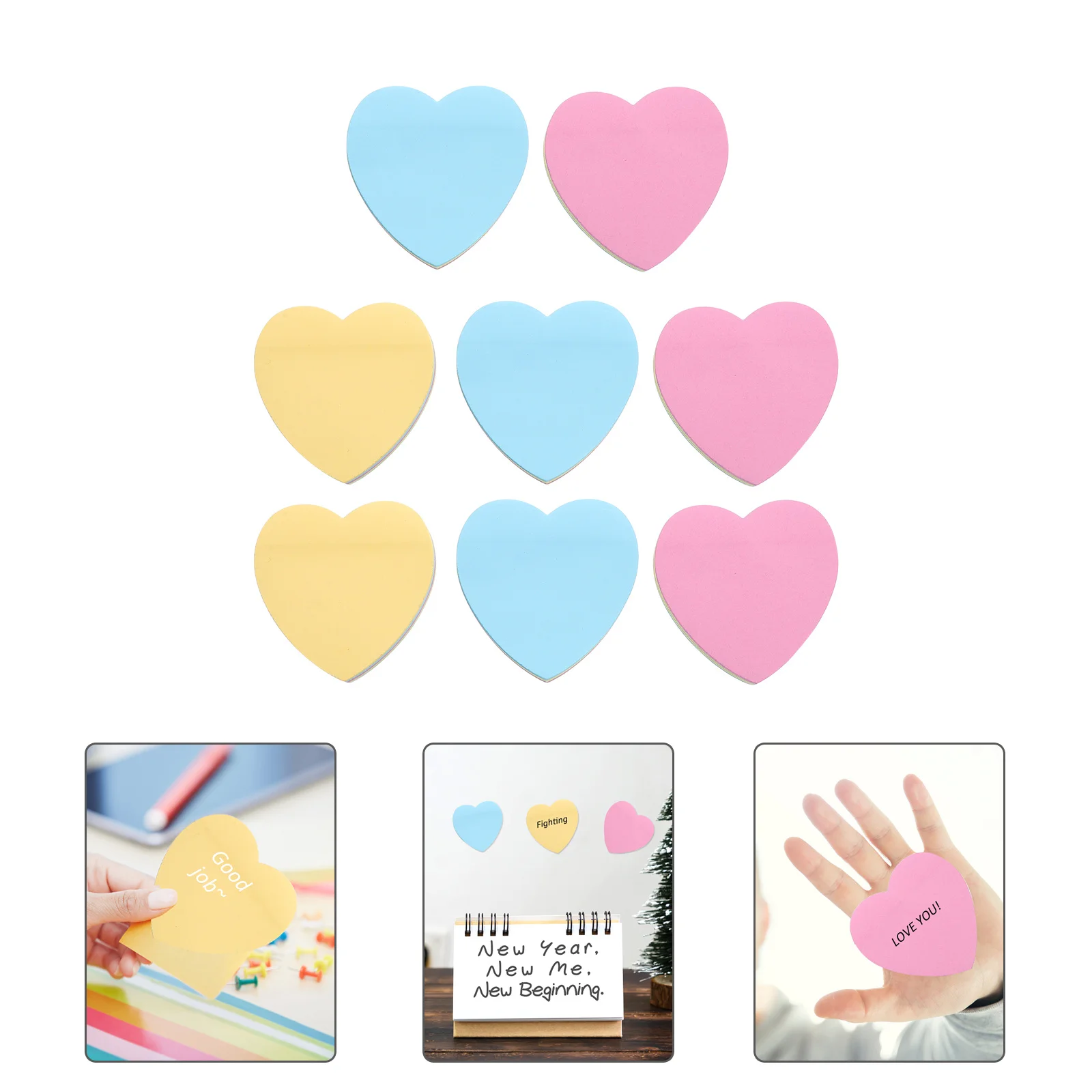 8 Pcs Love Sticky Stickers Memo Cute Colored Shapes Heart Notes Self-stick Lined Notepads Small
8 Pcs Love Sticky Stickers Memo Cute Colored Shapes Heart Notes Self-stick Lined Notepads Small