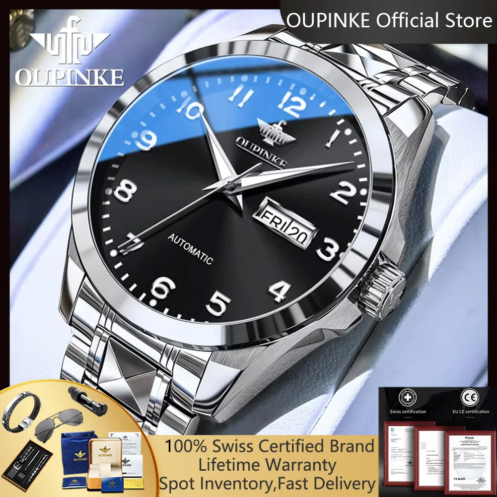 OUPINKE 3323 Men's Watches Japan Automatic Mechanical Movement Original Luxury Tungsten Steel Dual Calendar Business Watches New
OUPINKE 3323 Men's Watches Japan Automatic Mechanical Movement Original Luxury Tungsten Steel Dual Calendar Business Watches New