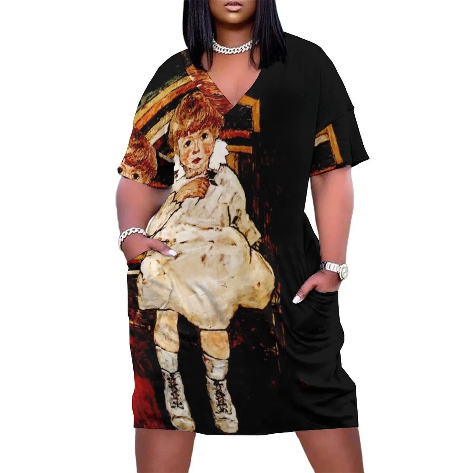 Vintage Portrait of a Child Egon Schiele Seated Child Loose Pocket Dress Dress for girls evening dresses ladies
Vintage Portrait of a Child Egon Schiele Seated Child Loose Pocket Dress Dress for girls evening dresses ladies