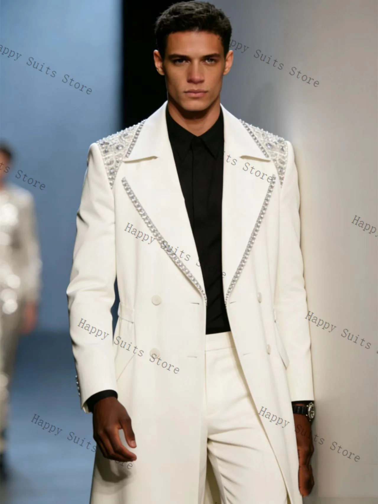 Crystals Men Suit Set 2 Pcs Groom Long Blazer+Pants Trousers Luxury Formal Office Coat Wedding Tuxedo Customized Jacket Outfit
Crystals Men Suit Set 2 Pcs Groom Long Blazer+Pants Trousers Luxury Formal Office Coat Wedding Tuxedo Customized Jacket Outfit