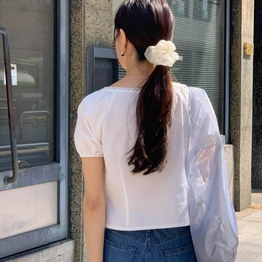Chic Women's irt Square Collar Lace Trim Single Button Bubble Sve ort Top Commute Sle Pure Color Summer Fas...
Chic Women's irt Square Collar Lace Trim Single Button Bubble Sve ort Top Commute Sle Pure Color Summer Fas...