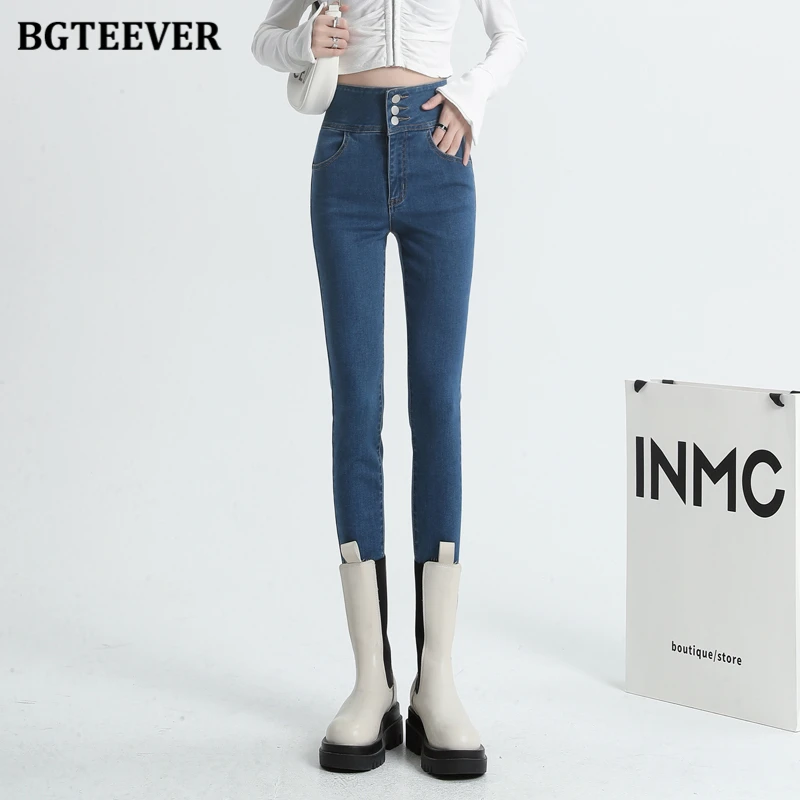 BGTEEVER Chic Stylish High Waist Warm Ladies Skinny Pencil Jeans Pants Autumn Winter Thicken Velvet Women Slim Denim Trousers
BGTEEVER Chic Stylish High Waist Warm Ladies Skinny Pencil Jeans Pants Autumn Winter Thicken Velvet Women Slim Denim Trousers