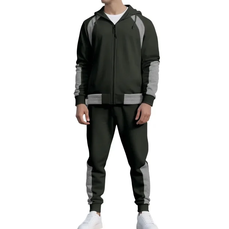 Повседневная спортивная одежда, мужской открытый кардиган на молнии, толстовка, комплект цветных блоков, свободный костюм из двух предметов, осень-зима, мода для отдыха
Повседневная спортивная одежда, мужской открытый кардиган на молнии, толстовка, комплект цветных блоков, свободный костюм из двух предметов, осень-зима, мода для отдыха