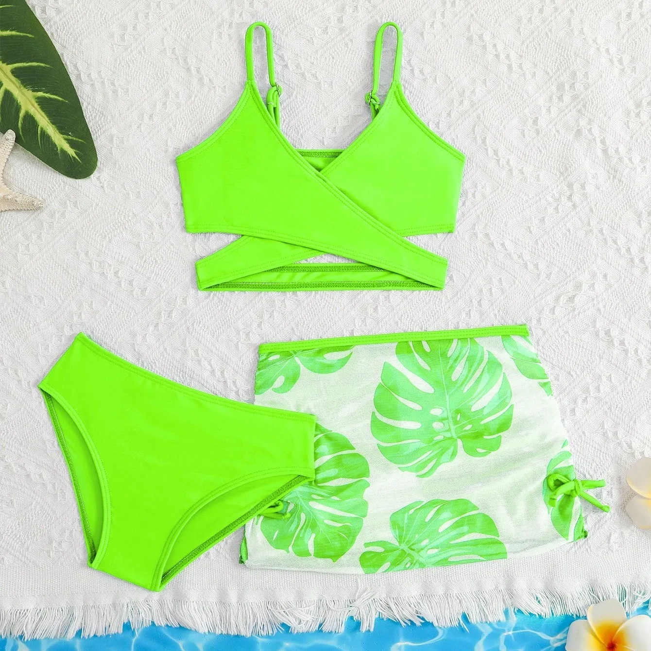 Girls 3pack Green Cross Wrap High Waist Bikini Beach Skirt Kids Swimsuit 4-7 Years Children's Swimwear printBathing Suit Infants
Girls 3pack Green Cross Wrap High Waist Bikini Beach Skirt Kids Swimsuit 4-7 Years Children's Swimwear printBathing Suit Infants