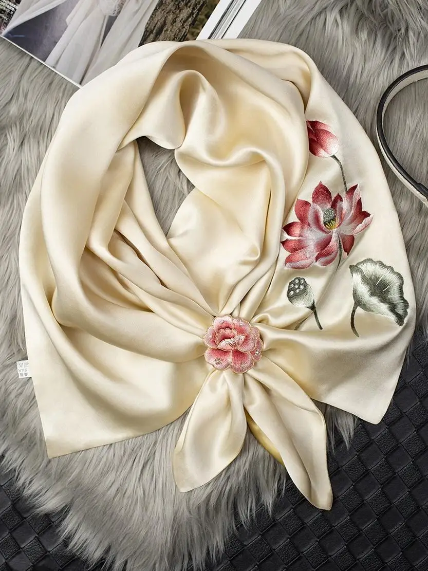 Handmade Silk Scarf Multifunctional Silk Embroidery Ethnic Style Gift Shawl Shoulder Cover for Women
Handmade Silk Scarf Multifunctional Silk Embroidery Ethnic Style Gift Shawl Shoulder Cover for Women