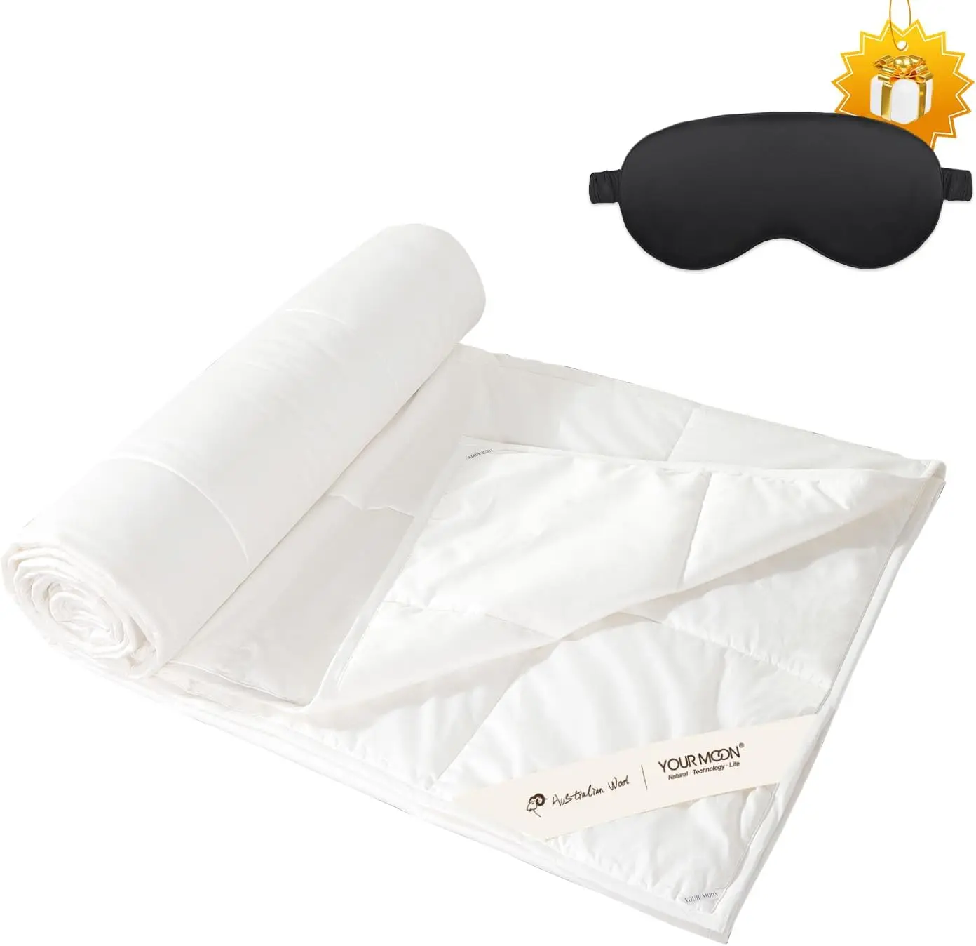 Summer Lightweight Wool Comforter - Breathable Thin Duvet for Hot Sleepers, 100% Australian Wool, Cotton Shell-Queen White
Summer Lightweight Wool Comforter - Breathable Thin Duvet for Hot Sleepers, 100% Australian Wool, Cotton Shell-Queen White