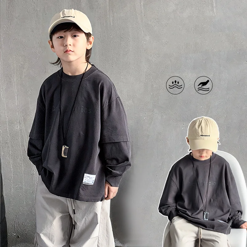 Baby Boy Top Clothes Kids Fake Two Pieces Long Sleeve Tee Boy Spring Autumn Casual Fashion Korea-Japan Style T-Shirt Size 2-11Y
Baby Boy Top Clothes Kids Fake Two Pieces Long Sleeve Tee Boy Spring Autumn Casual Fashion Korea-Japan Style T-Shirt Size 2-11Y