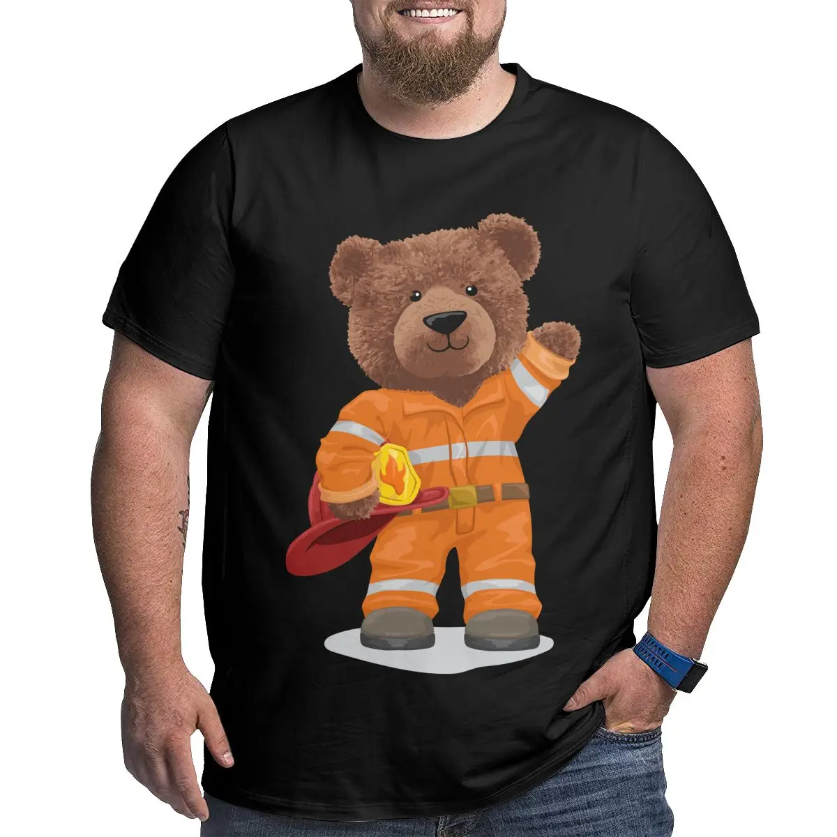 Fireman Bear Graphic Men's T-Shirts Plus Size Cotton T Shirts for Big and Tall Man Short Sleeve Large 6XL 5XL 4XL Top Tees
Fireman Bear Graphic Men's T-Shirts Plus Size Cotton T Shirts for Big and Tall Man Short Sleeve Large 6XL 5XL 4XL Top Tees