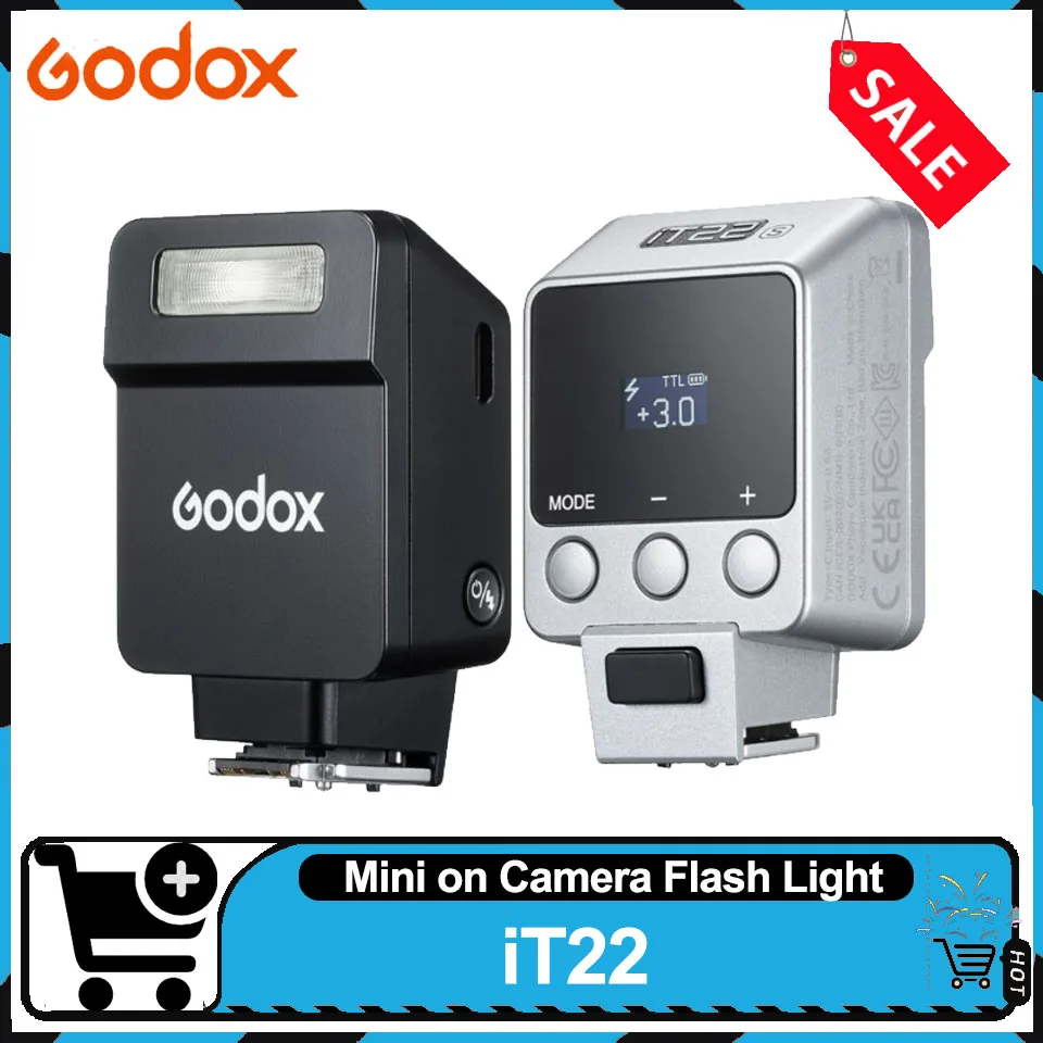 Фотовспышка Godox iT22 Mini TTL iFlash, ультракомпактная, с быстрым перезарядом за 1,5 с, портативная, для камер Sony, Canon, Fuji, Olympus
Фотовспышка Godox iT22 Mini TTL iFlash, ультракомпактная, с быстрым перезарядом за 1,5 с, портативная, для камер Sony, Canon, Fuji, Olympus