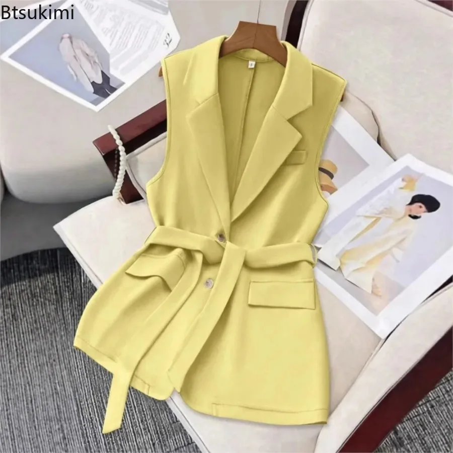 2026 New Fashion Sleeveless Slim Suit Collar Women Vest Spring Autumn Single Breasted Elegant Lace Up Female Versatile Vest Tops
2026 New Fashion Sleeveless Slim Suit Collar Women Vest Spring Autumn Single Breasted Elegant Lace Up Female Versatile Vest Tops