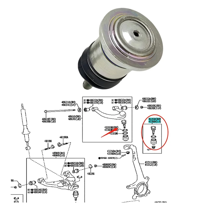 For Toyota Hilux Vigo Innova Fortuner TGN40 GGN25 KUN26 REVO GGN122 Tacoma 2005-17 Car Extended Ball Joint 43310-09015
For Toyota Hilux Vigo Innova Fortuner TGN40 GGN25 KUN26 REVO GGN122 Tacoma 2005-17 Car Extended Ball Joint 43310-09015