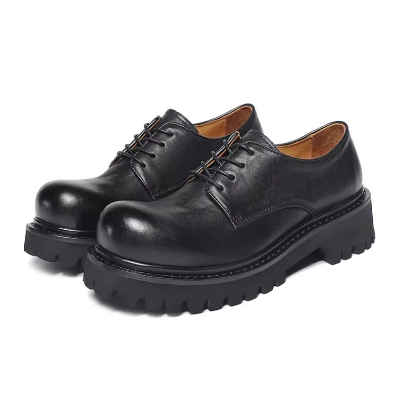 High Quality Washed Cowhide Round Toe Dress Leather Shoes Men's Handmade Thick Soles Casual Wedding Male Oxfords Black
High Quality Washed Cowhide Round Toe Dress Leather Shoes Men's Handmade Thick Soles Casual Wedding Male Oxfords Black