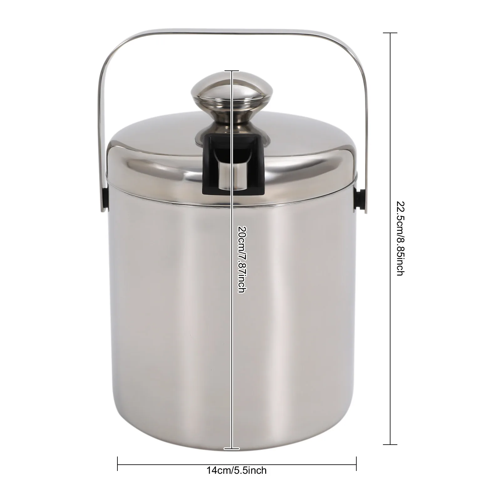 304 Ice Bucket Stainless Steel Ice Bucket with lid and Ice Tongs Ice Cooler Ice Cube Container, 1.3L Stainless Steel w/ Ice Tongs
304 Ice Bucket Stainless Steel Ice Bucket with lid and Ice Tongs Ice Cooler Ice Cube Container, 1.3L Stainless Steel w/ Ice Tongs