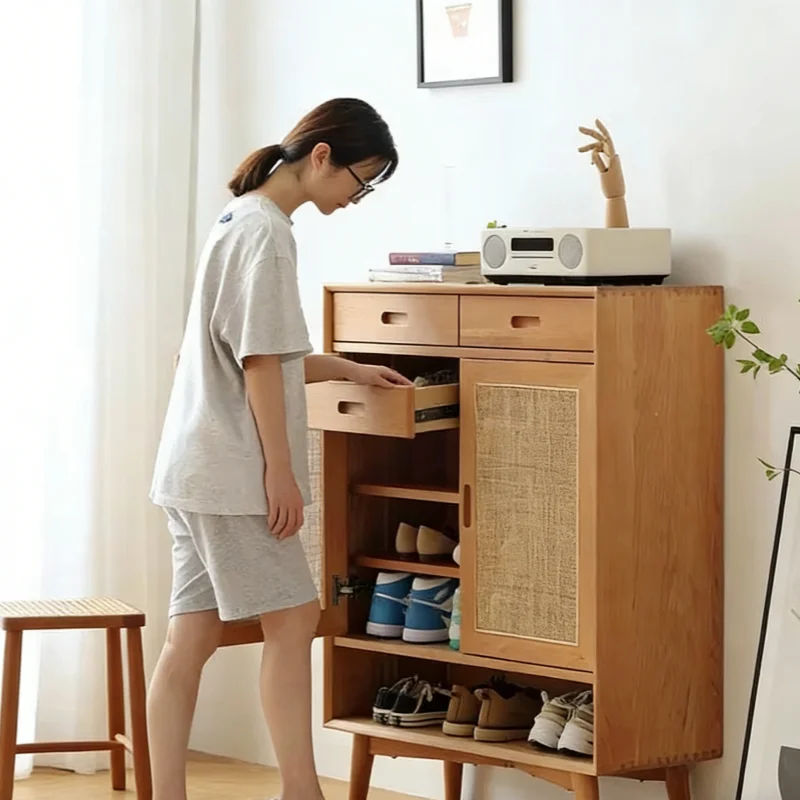 Japanese rattan shoe cabinet home furniture simple modern entrance
Japanese rattan shoe cabinet home furniture simple modern entrance
