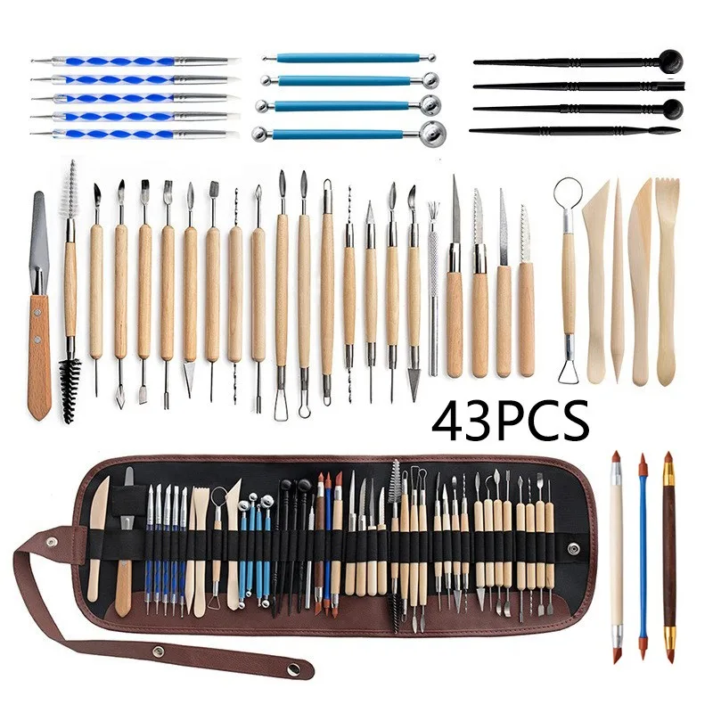 43-Piece Set, Stone Plastic Clay, Carving Knife, Silicone Point Drill Pen Stick, Seven Detail Needles.
43-Piece Set, Stone Plastic Clay, Carving Knife, Silicone Point Drill Pen Stick, Seven Detail Needles.