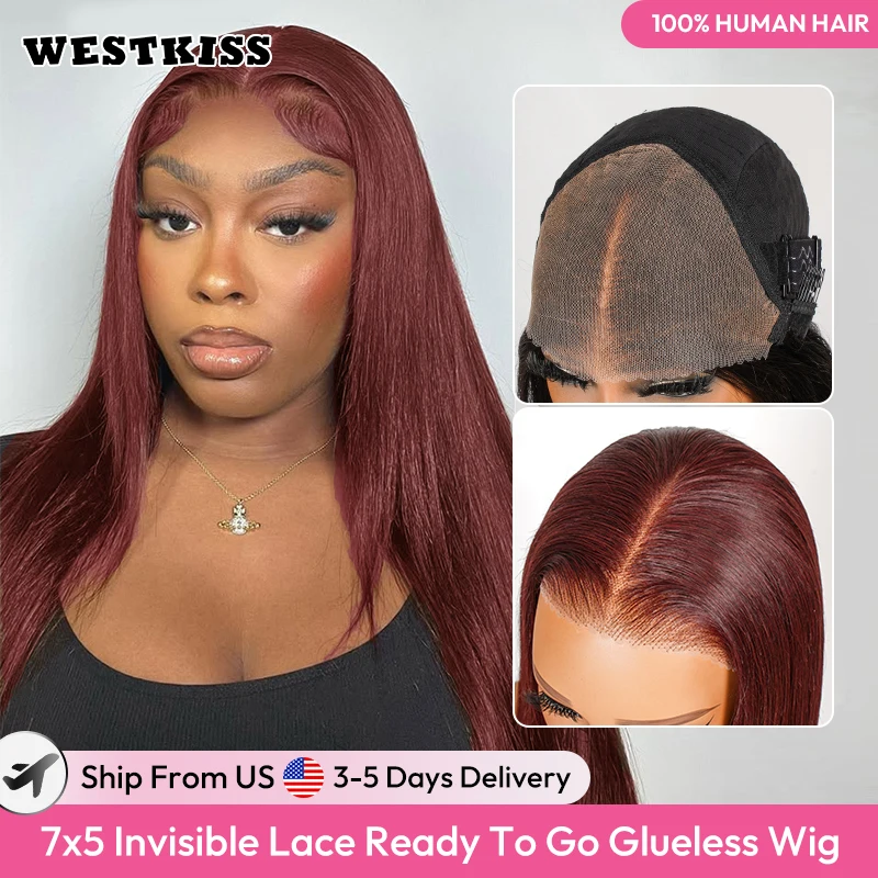 WestKiss Cherry Cola Red Human Hair Wig 5x7 Glueless Lace Front Wig Pre Plucked Pre Bleached 100% Human Hair Ready To Go Wig
WestKiss Cherry Cola Red Human Hair Wig 5x7 Glueless Lace Front Wig Pre Plucked Pre Bleached 100% Human Hair Ready To Go Wig