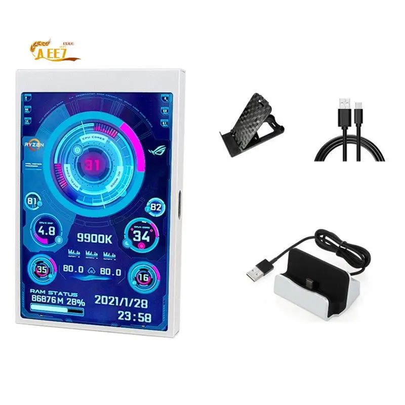 AEE7-3.5 Inch IPS Mini Secondary Screen Computer CPU GPU RAM HDD Data Monitor Type-C LCD Monitor AIDA64 With Stand
AEE7-3.5 Inch IPS Mini Secondary Screen Computer CPU GPU RAM HDD Data Monitor Type-C LCD Monitor AIDA64 With Stand