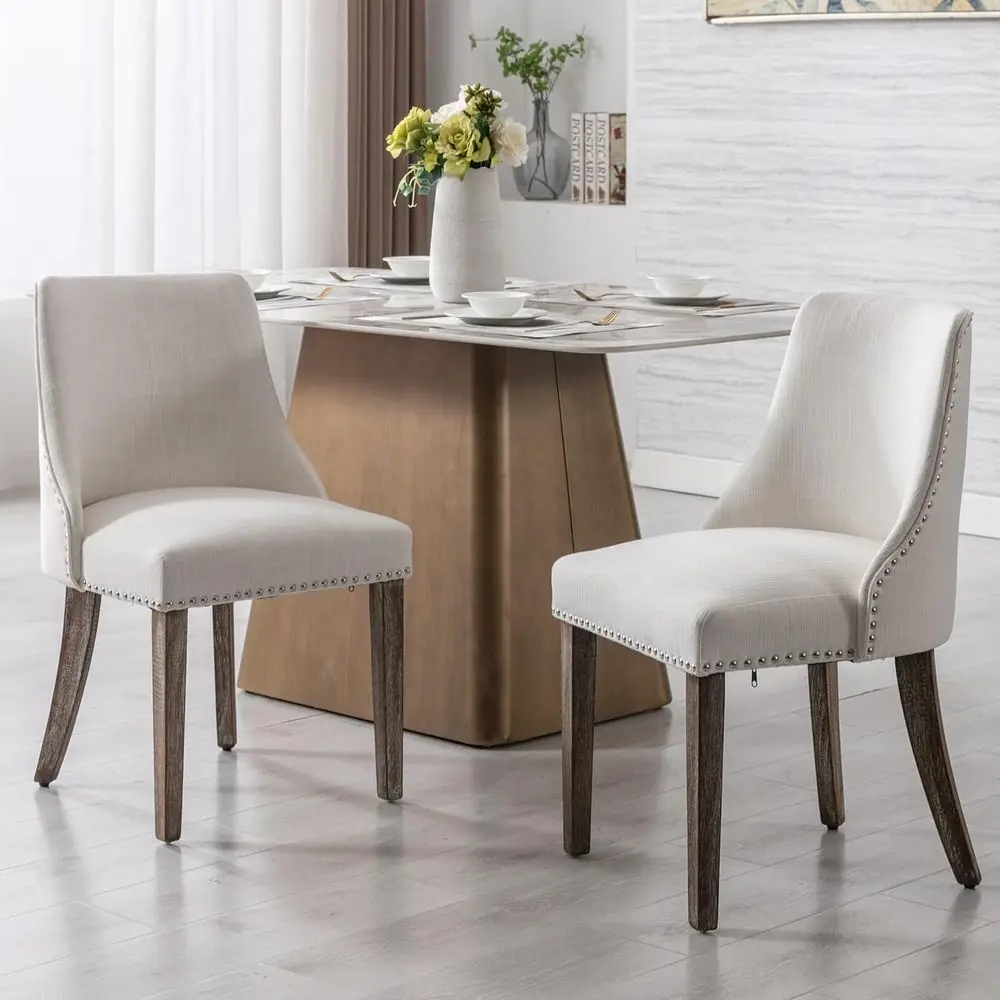Chairs Set of 2 Mid Century Upholstered Velvet with Nailhead Trim Accent Chairs with Linen Fabric Cushion and Wooden Legs for L
Chairs Set of 2 Mid Century Upholstered Velvet with Nailhead Trim Accent Chairs with Linen Fabric Cushion and Wooden Legs for L