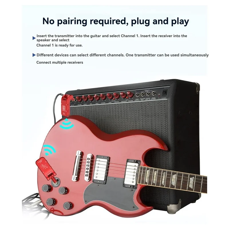 B48B-Wireless Guitar System Transmitter Receiver 4 Channel 800Mhz-900Mhz 6.35Mm Audio Plug For Play Electric Music
B48B-Wireless Guitar System Transmitter Receiver 4 Channel 800Mhz-900Mhz 6.35Mm Audio Plug For Play Electric Music