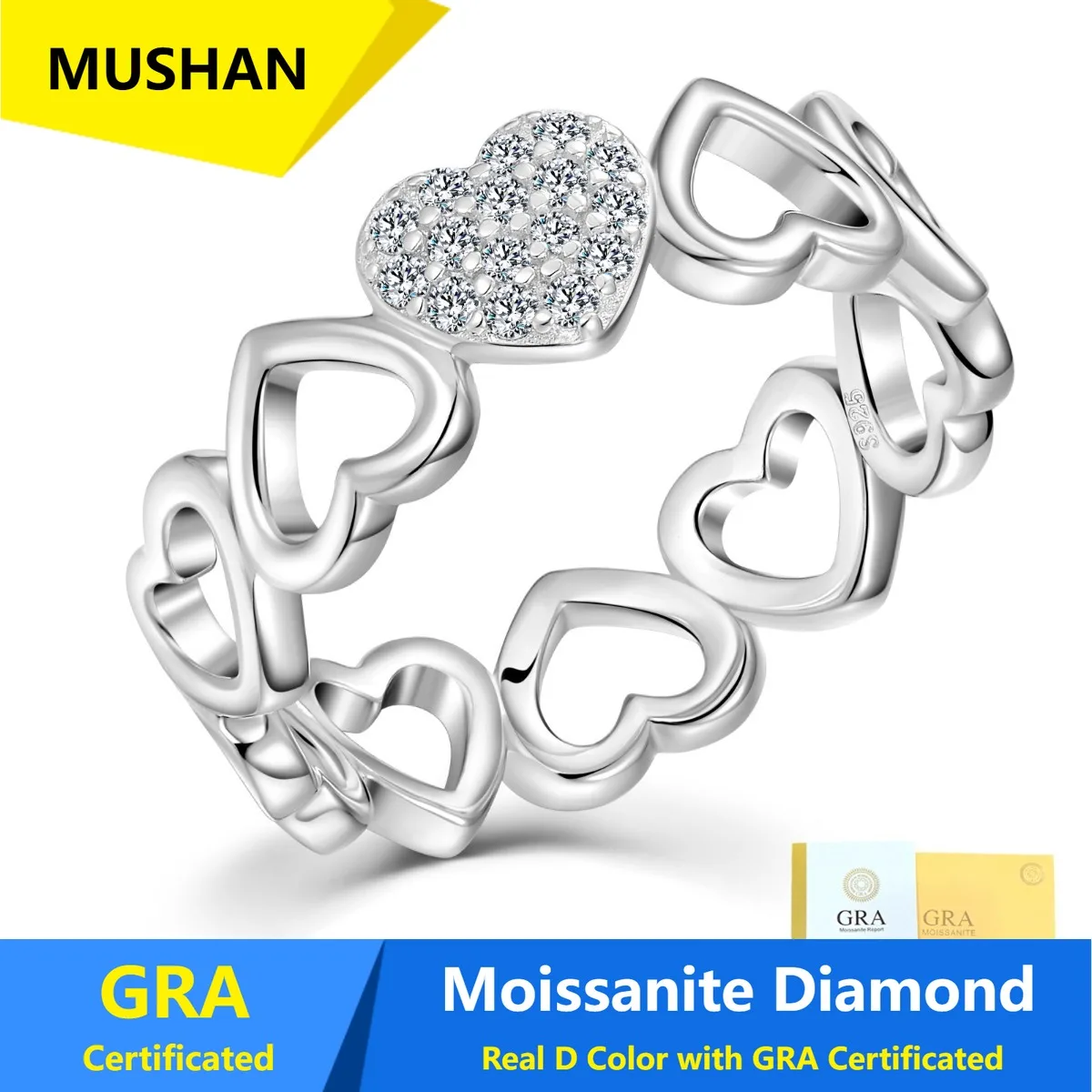 MUSHAN Luxury Jewelry 925 Sterling Silver Ring Band Women GRA Certificated Moissanite Diamond Emerald D Color Rings Fine Jewelry
MUSHAN Luxury Jewelry 925 Sterling Silver Ring Band Women GRA Certificated Moissanite Diamond Emerald D Color Rings Fine Jewelry