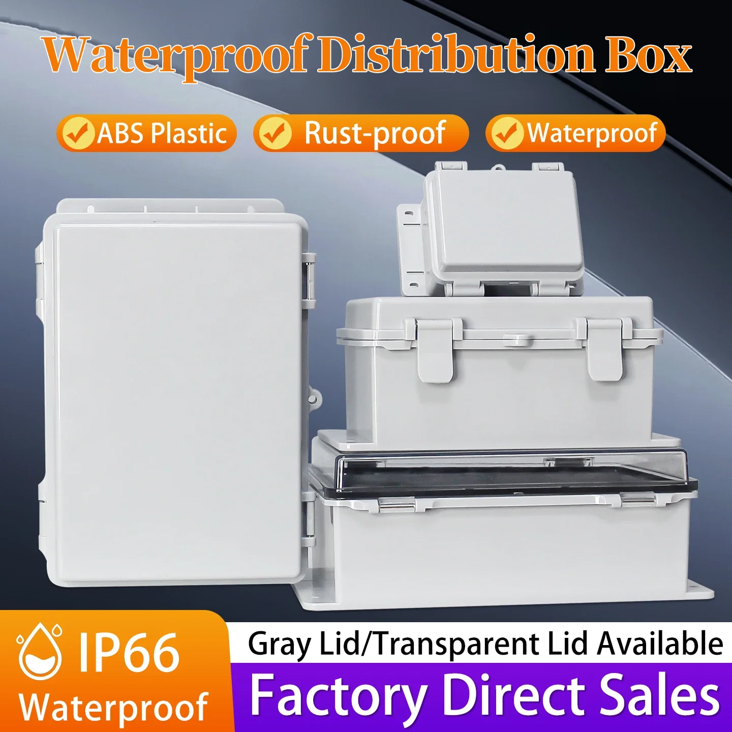 Outdoor IP66 ABS Plastic Enclosure Box Waterproof Power Junction Distribution Box for Electric Instrument Projects
Outdoor IP66 ABS Plastic Enclosure Box Waterproof Power Junction Distribution Box for Electric Instrument Projects