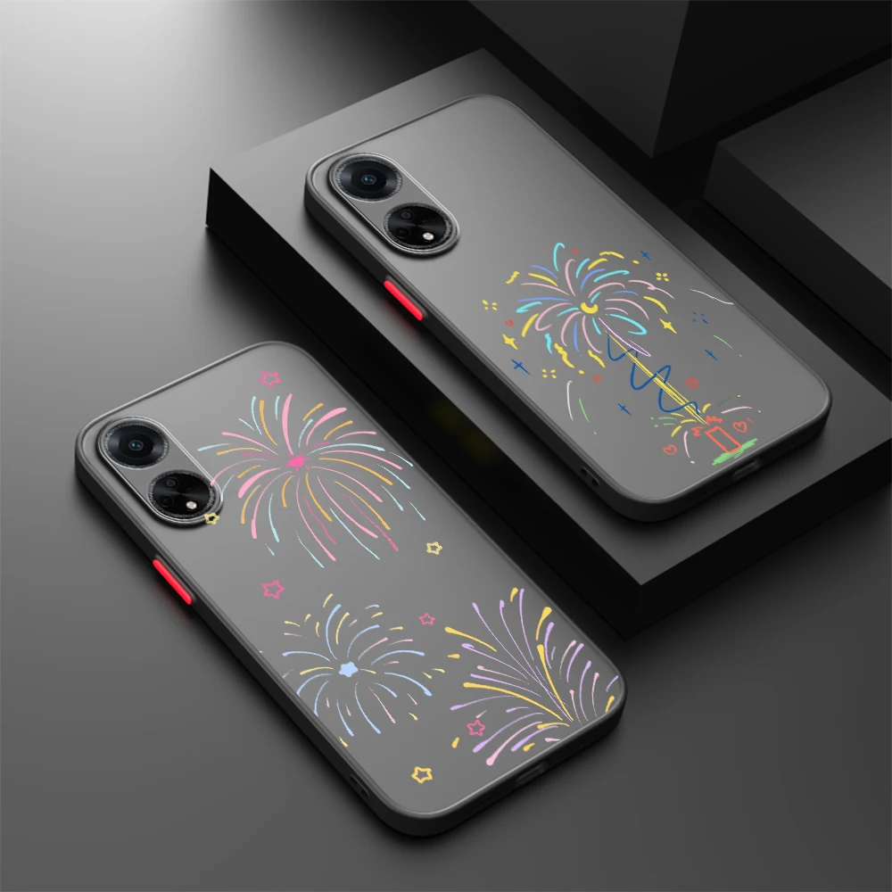 Fireworks Cartoon Fashion Cool Frosted Translucent For OPPO X5 X3 A54S A5 A94 A16 A53S A57 A74 A72 A96 A98 A78 5G Funda
Fireworks Cartoon Fashion Cool Frosted Translucent For OPPO X5 X3 A54S A5 A94 A16 A53S A57 A74 A72 A96 A98 A78 5G Funda