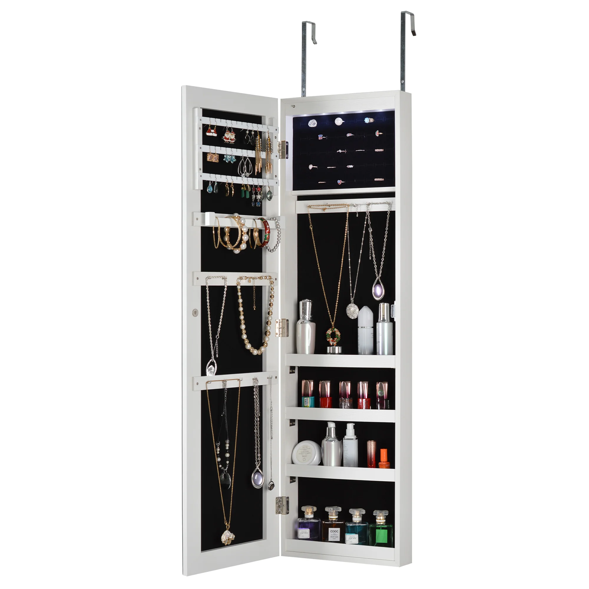 Full Mirror Fashion Simple Jewelry Storage Cabinet With Led Light Can Be Hung On The Door Or Wall
Full Mirror Fashion Simple Jewelry Storage Cabinet With Led Light Can Be Hung On The Door Or Wall