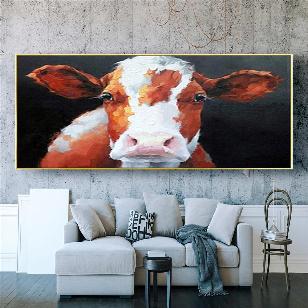 100% Handpainted Cattle Bossy Ox Cow Oil Painting Canvas Paintings Brown Cattke Wall Art Large Size Flat Fresco For Home Room
100% Handpainted Cattle Bossy Ox Cow Oil Painting Canvas Paintings Brown Cattke Wall Art Large Size Flat Fresco For Home Room