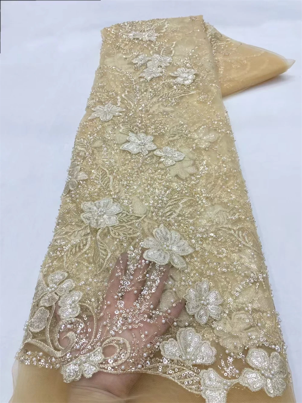 Latest French 3D Flower Sequins lace Fabric 2024 high Quality Nigerian Beads Lace Fabric For wedding Party Dress Sewing 5 Yards
Latest French 3D Flower Sequins lace Fabric 2024 high Quality Nigerian Beads Lace Fabric For wedding Party Dress Sewing 5 Yards