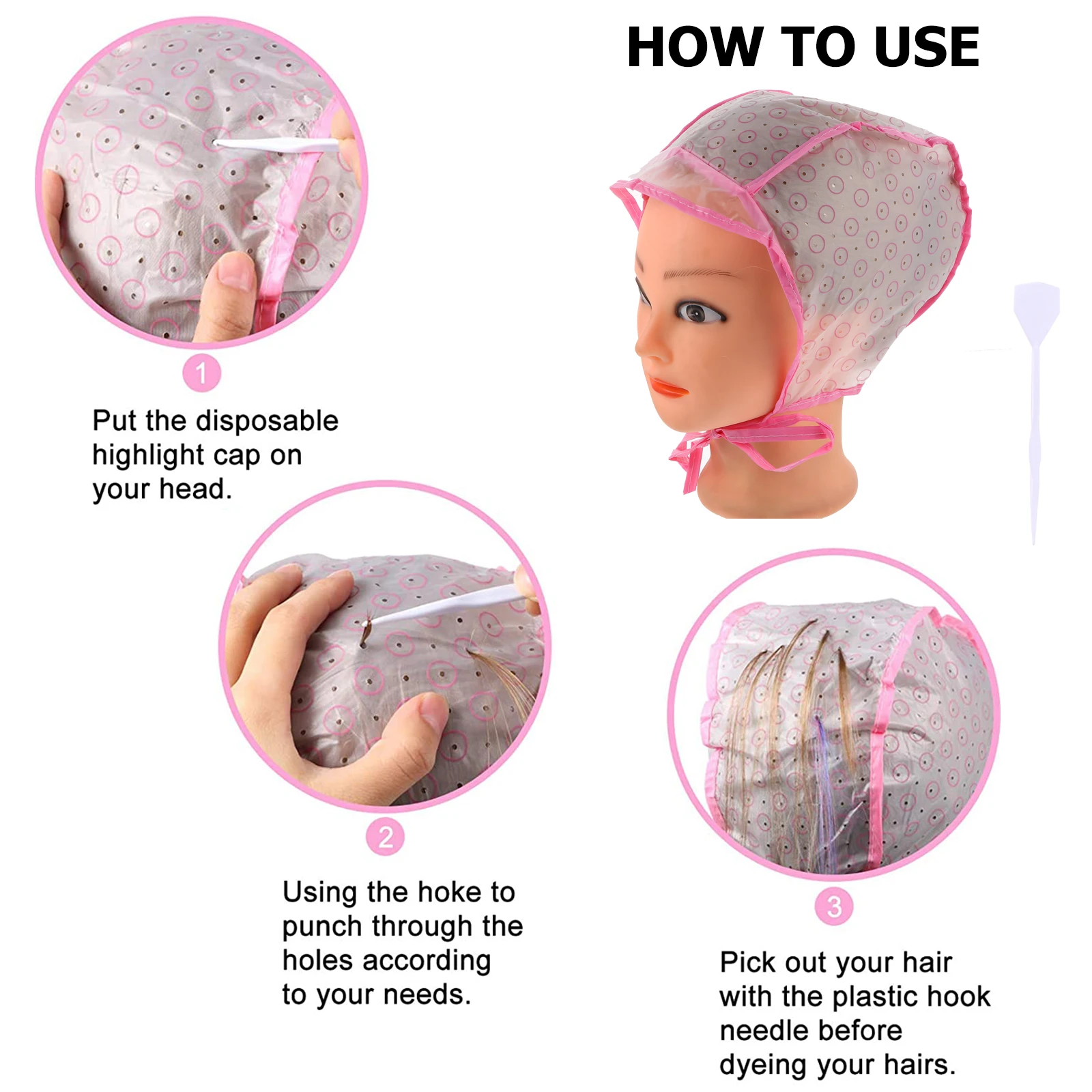6pcs Hair Highlight Set With Hooks For Salon Home Dyeing Diy Hair Styling Tool Durable Long-Lasting Use Cap For Women Girls
6pcs Hair Highlight Set With Hooks For Salon Home Dyeing Diy Hair Styling Tool Durable Long-Lasting Use Cap For Women Girls