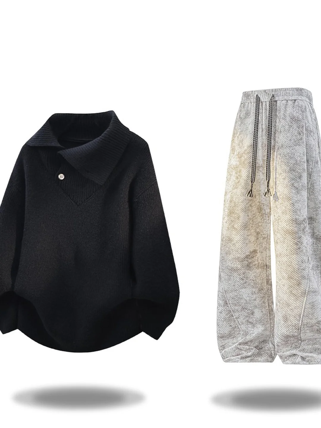 American Luxury irt Collar Dyed Loose Men's Sweater Set Autumn Faion Two-Piece Suit Long Sve Sweatirt And Long Pants
American Luxury irt Collar Dyed Loose Men's Sweater Set Autumn Faion Two-Piece Suit Long Sve Sweatirt And Long Pants