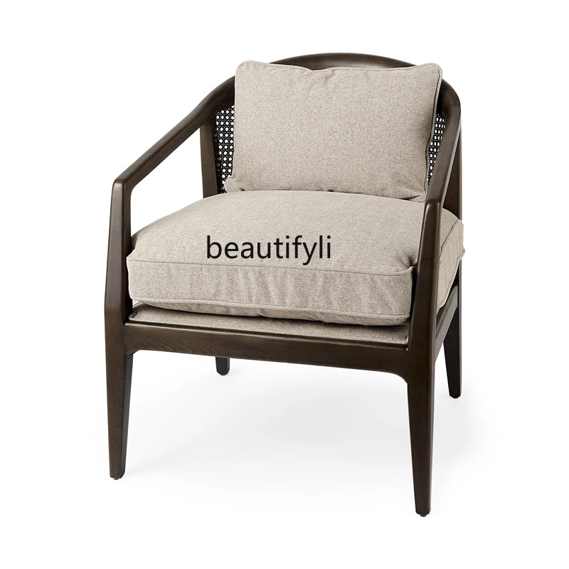 Nordic Single Sofa Rattan Chair Solid Wood Leisure Modern Chinese Walnut Wood Color Zen Negotiation Chair
Nordic Single Sofa Rattan Chair Solid Wood Leisure Modern Chinese Walnut Wood Color Zen Negotiation Chair