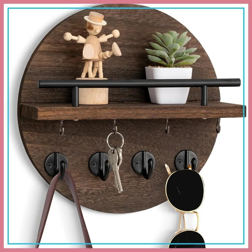 10.2 Inch Wooden Key Rack & Mail Organizer with 8 Hooks - Wall Mount Key Holder for Home Decor
10.2 Inch Wooden Key Rack & Mail Organizer with 8 Hooks - Wall Mount Key Holder for Home Decor