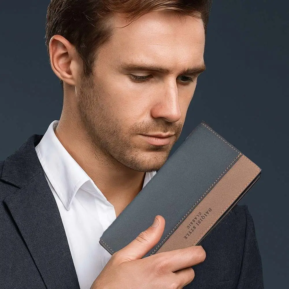 Large Capacity Long Suit Wallet PVC Anti-lost Men Business Wallet Multiple Card Holder Coffee Contrast Color PU Purse Storage
Large Capacity Long Suit Wallet PVC Anti-lost Men Business Wallet Multiple Card Holder Coffee Contrast Color PU Purse Storage