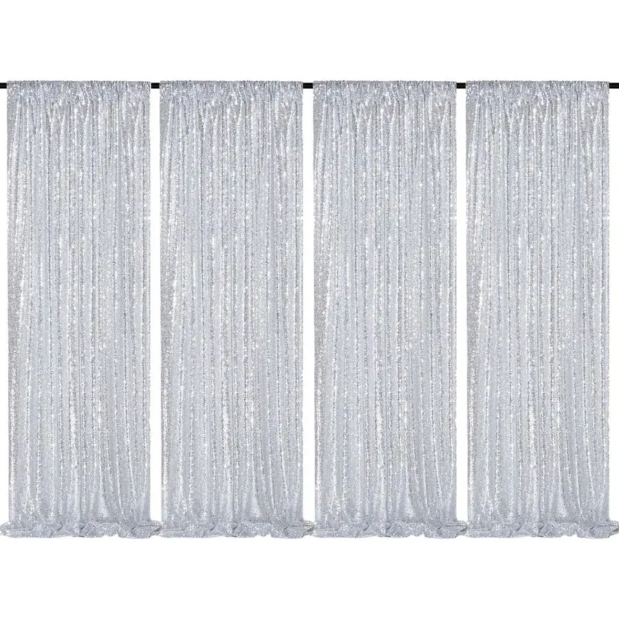 Серебряная блестящая занавеска с блестками для вечеринок, фоны для фотосъемки, свадебные фоны, набор из 4 панелей
Серебряная блестящая занавеска с блестками для вечеринок, фоны для фотосъемки, свадебные фоны, набор из 4 панелей