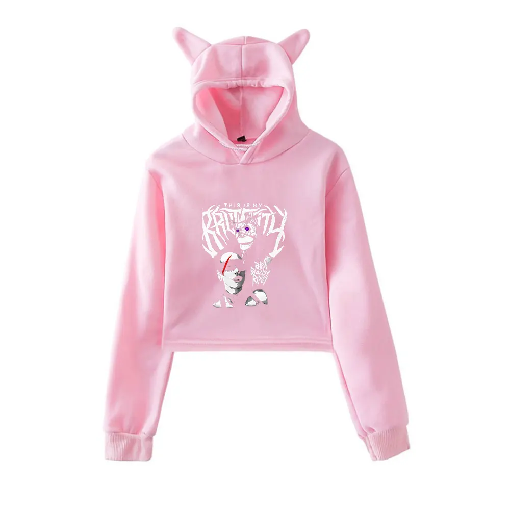 Rhea Ripley Merch винтажная уличная одежда 90-х годов с логотипом, толстовки с капюшоном для девочек, укороченный модный спортивный пуловер с кошачьими ушками
Rhea Ripley Merch винтажная уличная одежда 90-х годов с логотипом, толстовки с капюшоном для девочек, укороченный модный спортивный пуловер с кошачьими ушками