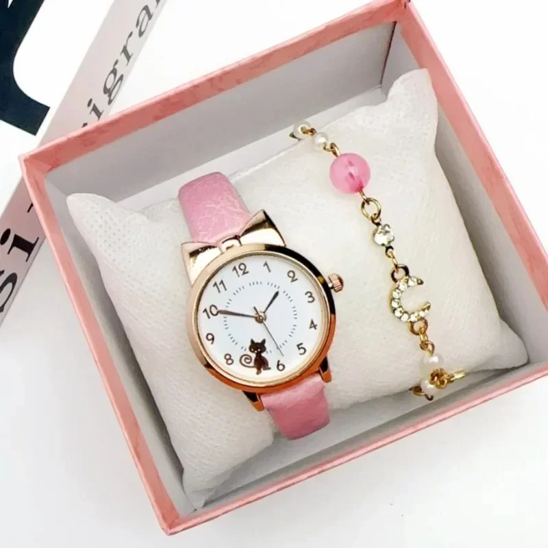 Women Watches Kids Watch Cute Cat Dial Fashion Leather Strap Quartz Children Watch Set for Girls Clock Children Watch Bracelet
Women Watches Kids Watch Cute Cat Dial Fashion Leather Strap Quartz Children Watch Set for Girls Clock Children Watch Bracelet