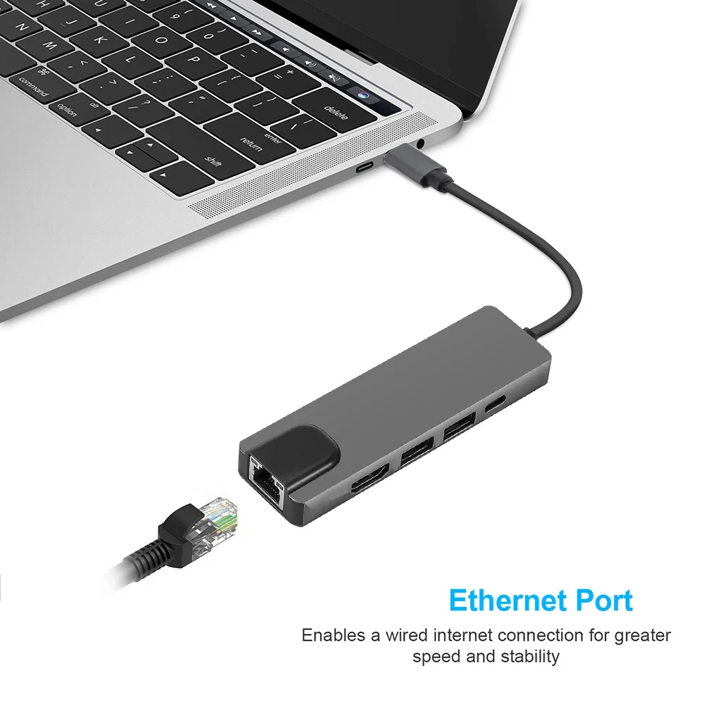 5 IN 1 USB-C Hub Type C To 4K -Adapter /RJ45 USB 2.0/3.0 Splitter For Dell HP phones USB C Docking Station
5 IN 1 USB-C Hub Type C To 4K -Adapter /RJ45 USB 2.0/3.0 Splitter For Dell HP phones USB C Docking Station